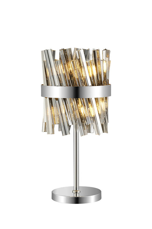 Kade Table Lamp Nickel - Smoked Glass